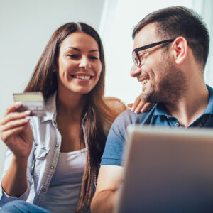 young couple working on their finances