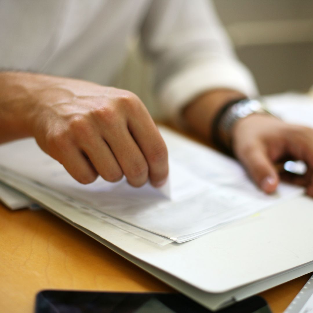 reading paperwork