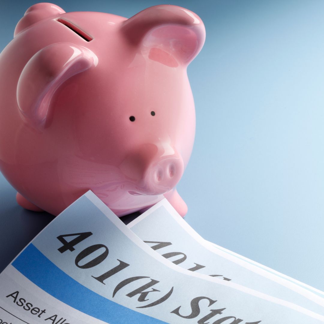 piggy bank and paperwork