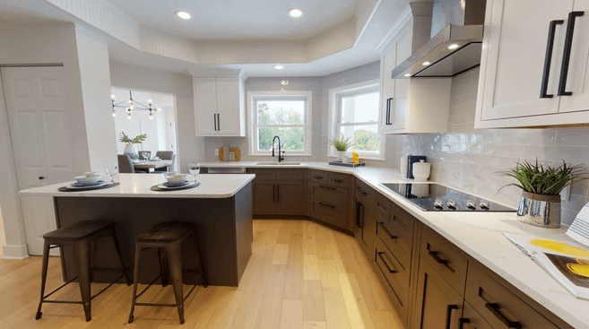 kitchen with seating area