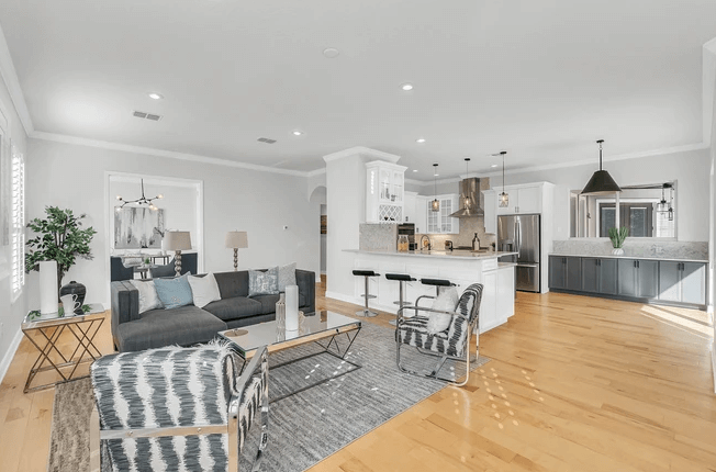 open concept living room and kitchen