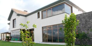 exterior of high end home with fresh landscaping