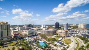 overhead view of florida city
