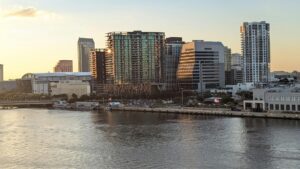 Tampa skyline and water