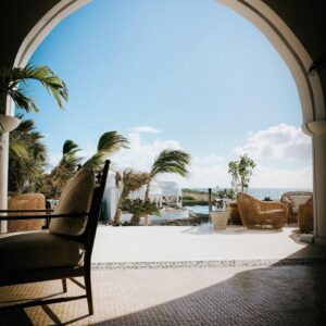 modern luxury home and tropical landscaping in a Sunbelt market.